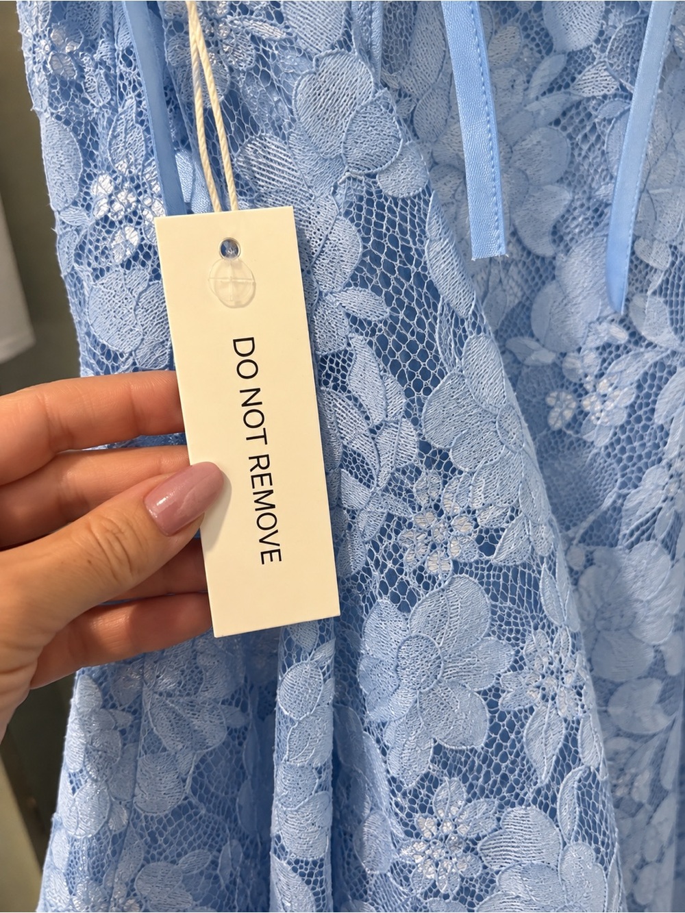 For Love & Lemons Blue Floral Lace Mini Dress Size S NWT - Picture 4 of 4